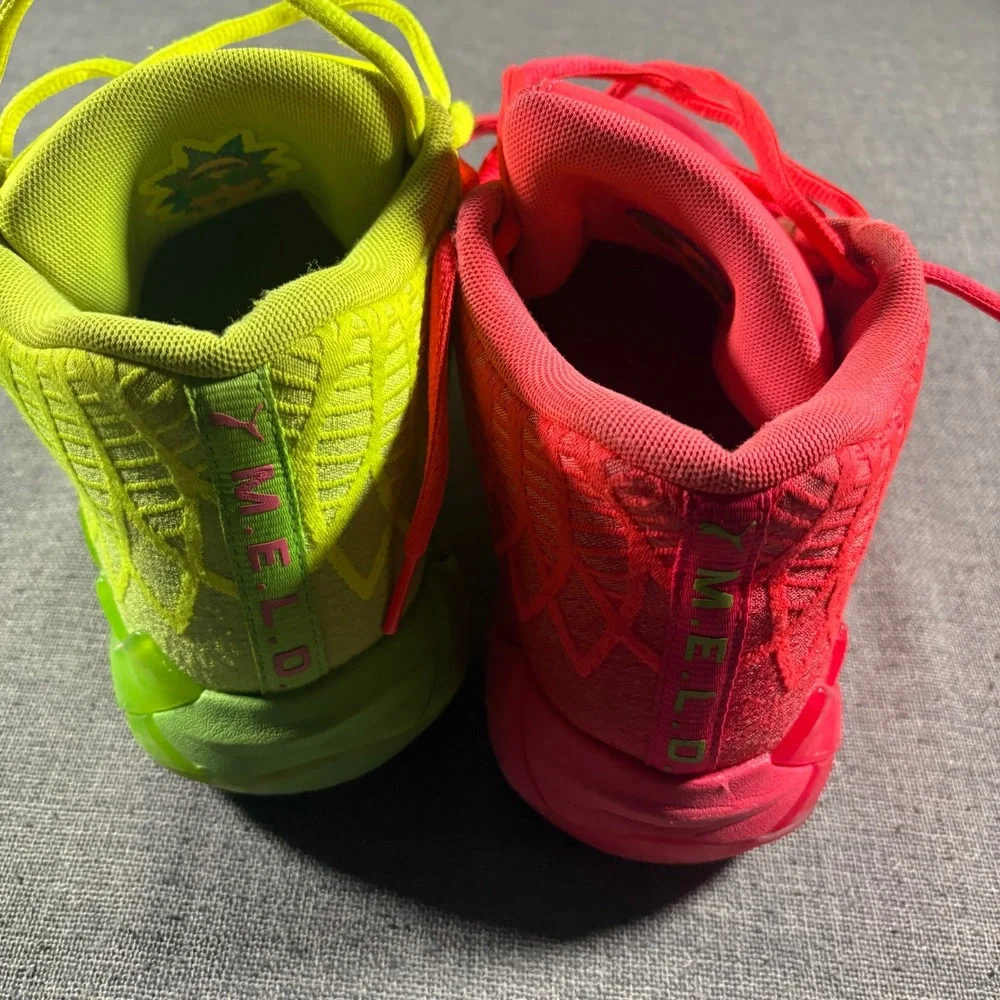 Puma MB.01 Rick and Morty Men 10 Green Red Mismatched Basketball Shoes 376682-01